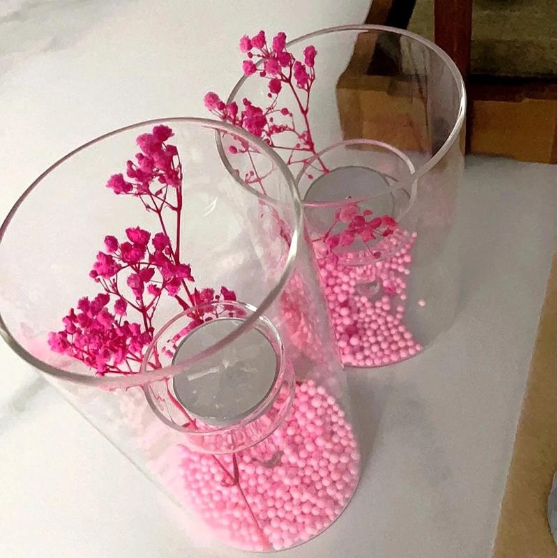 European Style Glass Candle Holder – Romantic Windproof Tabletop Decor for Home & Dinner