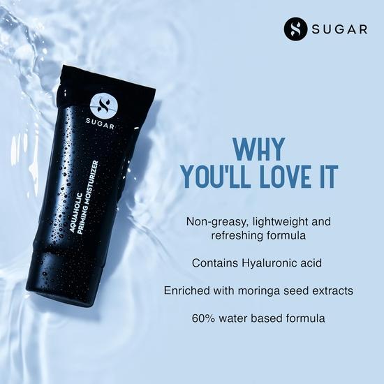 SUGAR Cosmetics Aquaholic 2 in 1 Priming Moisturizer | Non-greasy | Lightweight Formulation | 30 ml