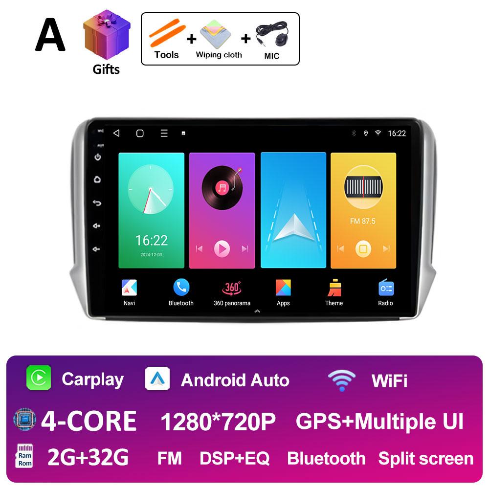 Wireless Carplay Android Intelligent System For Peugeot 2008 208 Series 2012 2013 2014 2015 - 2018 DSP Stereo GPS Navi Bluetooth