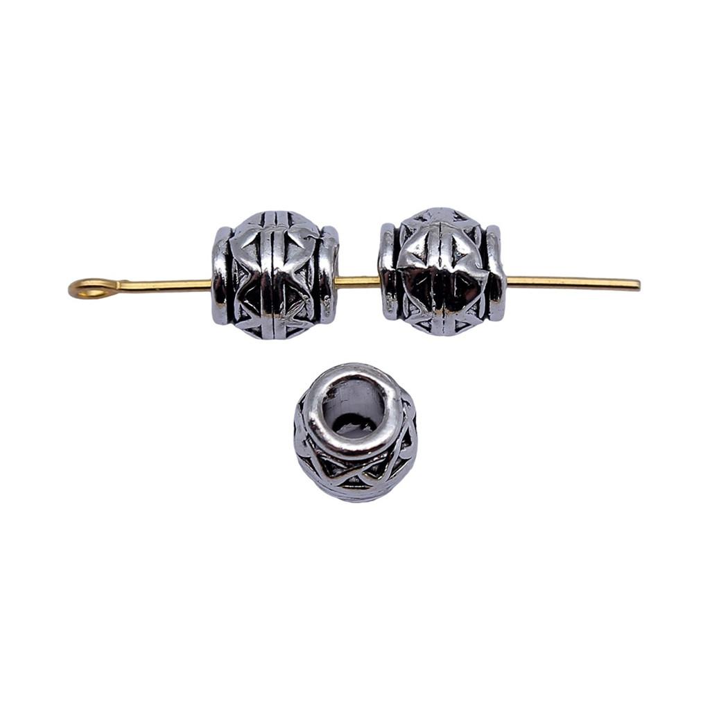 Multi Color Spacer Beads Ornate Metal Big Hole Beads For Jewelry Projects