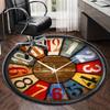 Vintage Cafe Clock Design round carpet Chair cushion Round Entryway Rug, Soft Round Rugs for Living Room, Bedroom, Circle Carpet decor gifts
