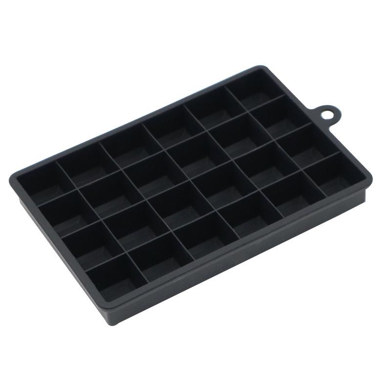 24-Compartment Food-Grade Silicone Ice Cube Tray with Lid - Easy Release Square Ice Mold