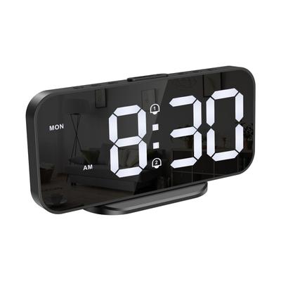 Dijital Çalar Saat 6.7in LED Saat Başucu Masaüstü Elektronik Masa Saatleri Erteleme Zamanı Gece Çalar Saat 12/24H