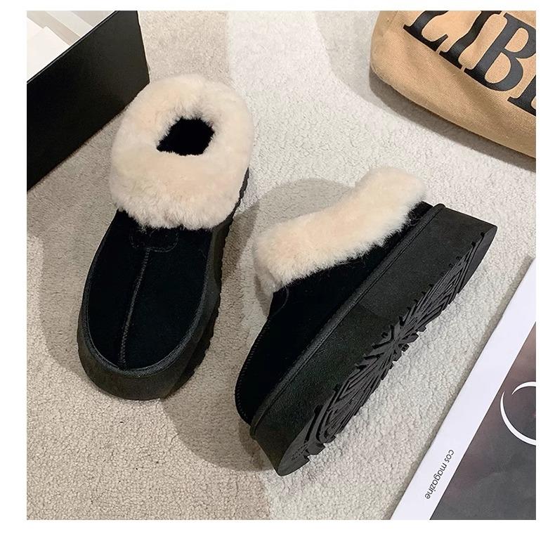 Snow Boots Women's New Winter Non-slip and Warm Flat-bottomed Muffin Thick-soled Small Short Boots and Bare Boots Cotton Shoes