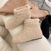 Flat Lamb Booties Round Toe Woman Shoes Sale Padded Y2k Trend 2025 Snow Boots for Women Autumn Winter Luxury Hot on Offer Boot