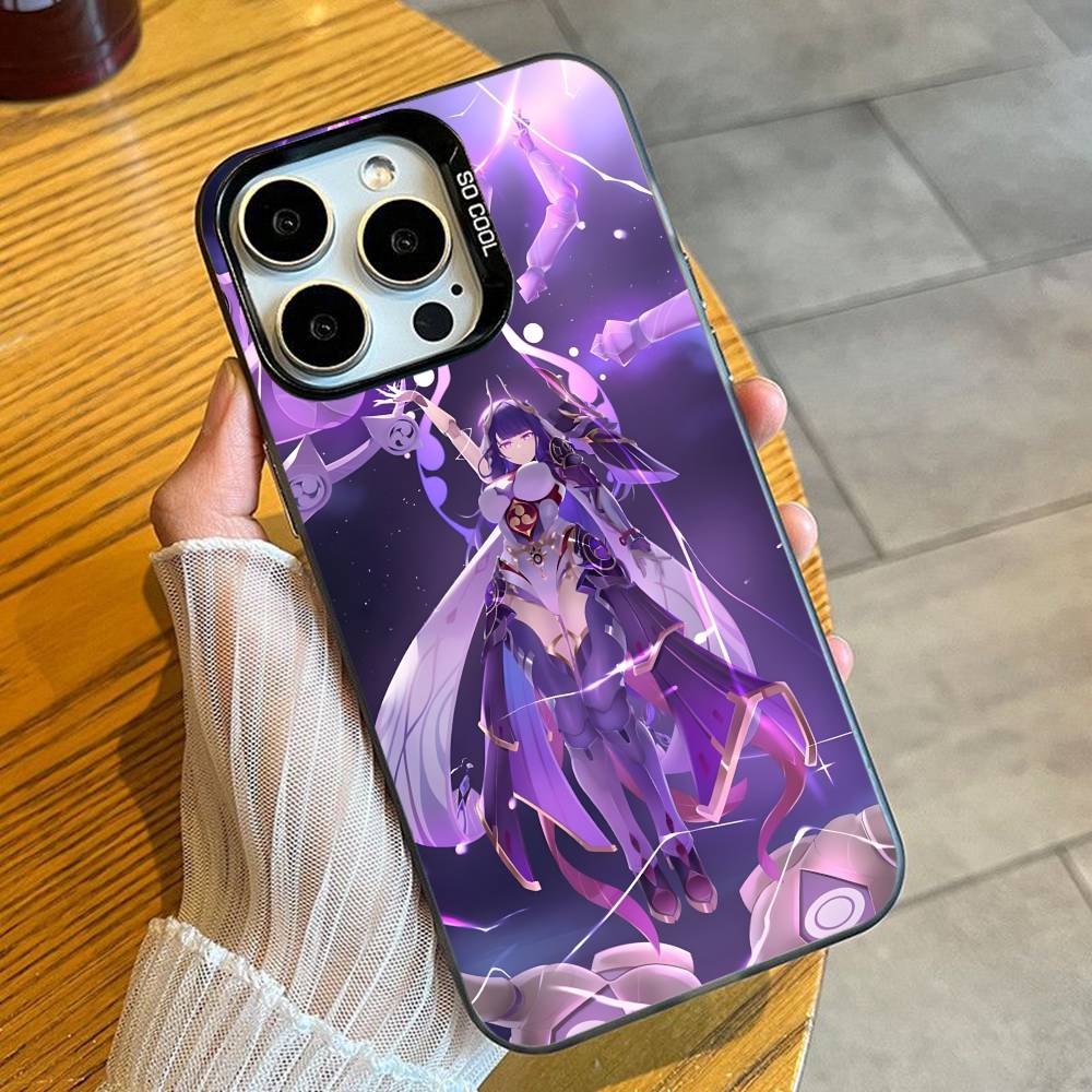 

R-Raiden G-Genshin Thor S-Shogun Phone Case For iPhone 16 17 15 14 12 13 Pro Max Black Candy Matte Shockproof Cover iPhone14ProMax