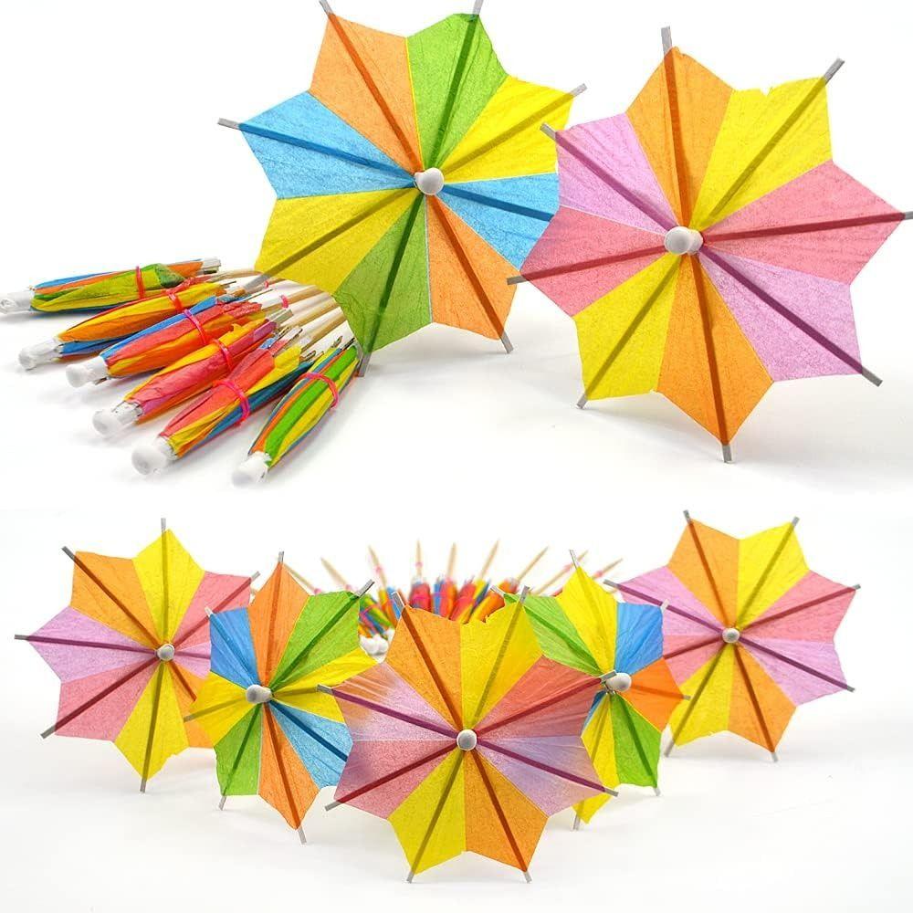Disposable Paper Umbrella Pick Wooden Cocktail Fork New Dessert Salad Stick Food Cupcake Fruit