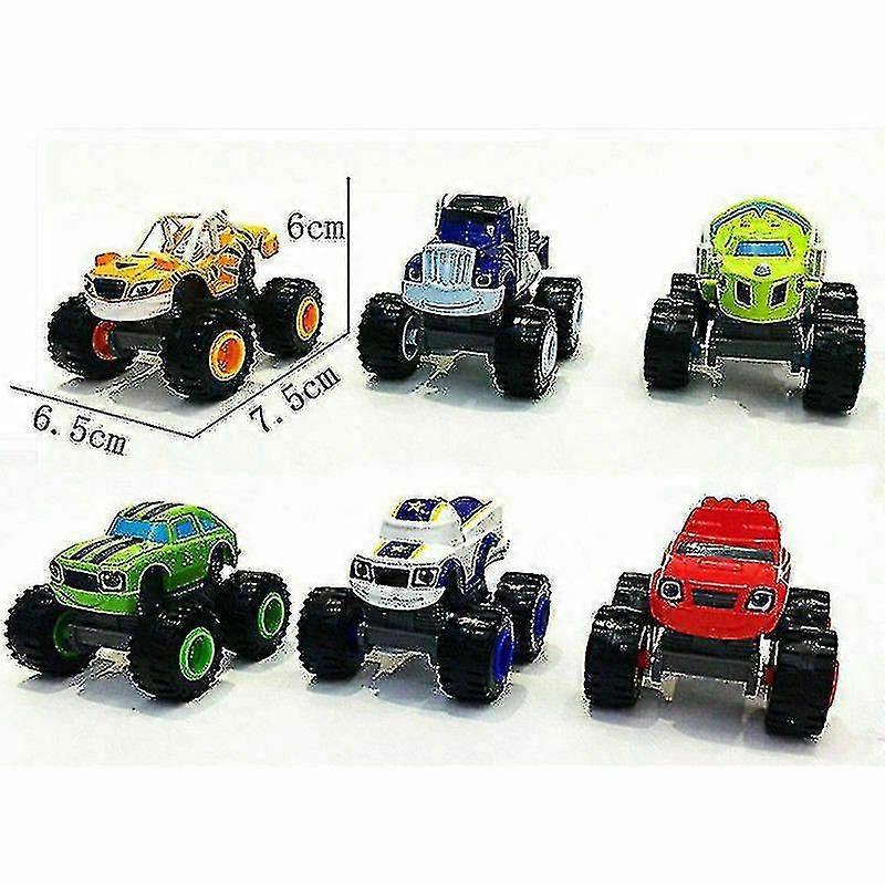 6pcs/set Blaze The Monster Machines Vehicles Diecast Toy--