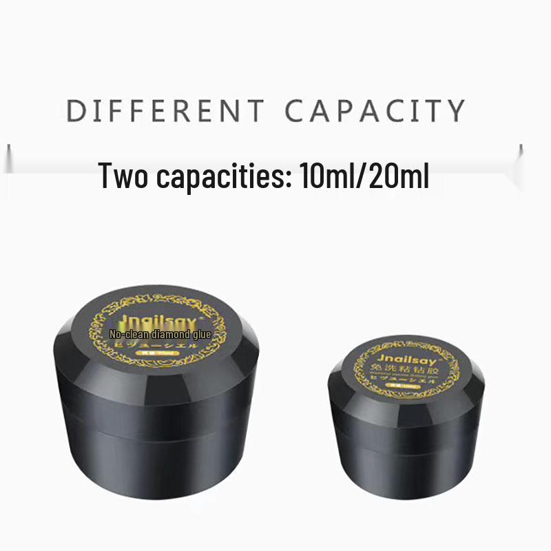 4-in-1 Nail Art Gel: Rhinestone Adhesive, Strengthening, Water Ripple Shaping, No-Wipe Top Coat, Long-Lasting.