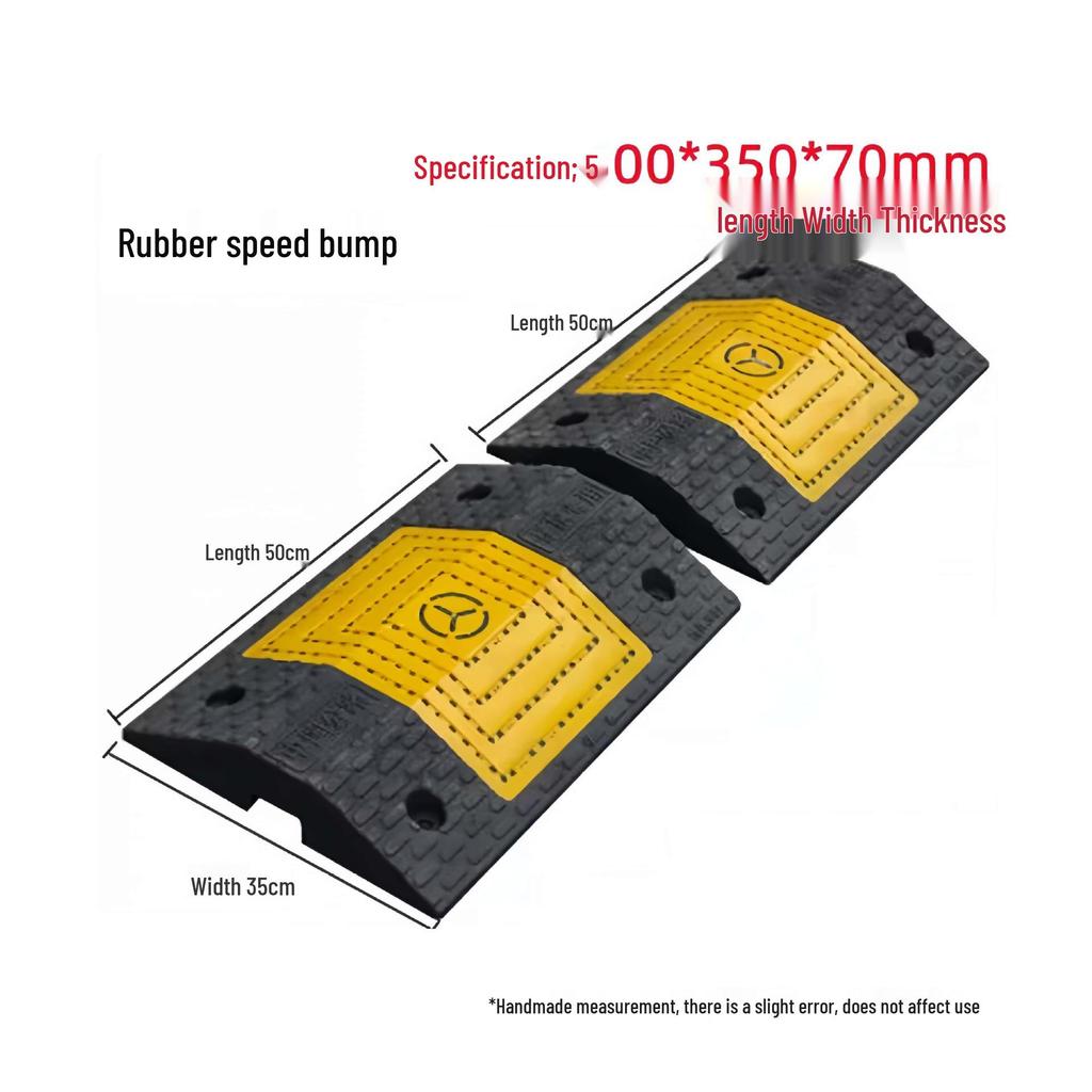Rubber Speed Bump Curb Ramp Mat for Road, Parking, and Doorway Use