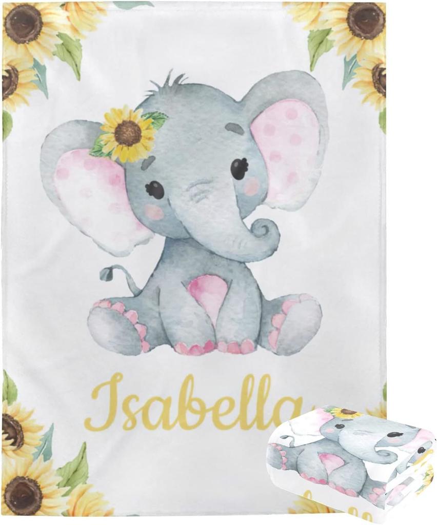Plush and Flange Personalized Blanket Girl Boy Gift Super Newborn Blanket Air Conditioning Blanket