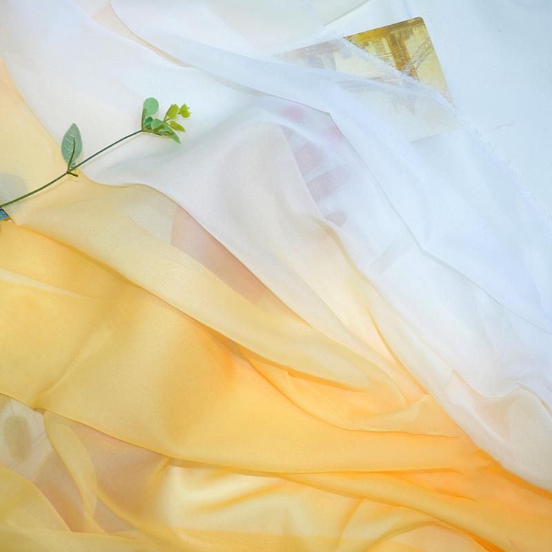 

1M Ткань шифон градиентного цвета для сценического костюма DIY, тонкая, для платья Ханфу, 100x145 см, китайский костюм, танцевальная, для шитья