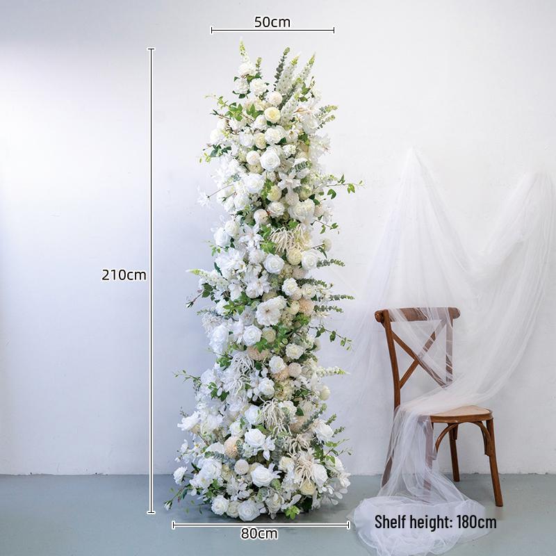 White Horn Artificial Floral Art Wedding Arch for Photography & DIY Decorations