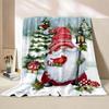 1PC Christmas Gnome Printed Blanket Warm Soft and Comfortable Home Travel Blanket Sofa Bedding Cover Blanket New Year Gift