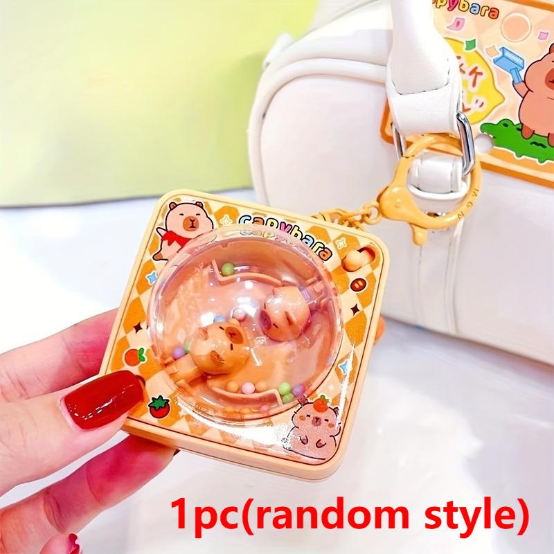 Cute Capybara Fidget Keychain Toys Stress Anxiety Relief Fidget Toys Kawaii Animal Bag Charm Key Chain for Kids Adults
