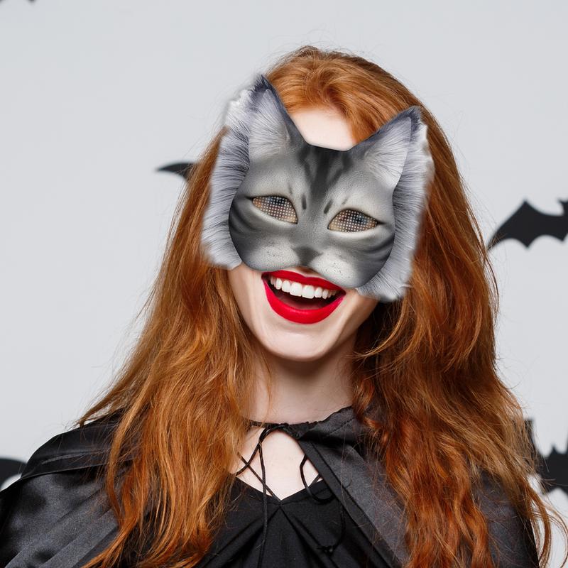 Katzen Gesichtsmasken Für Bastelarbeiten Tierkostüm Mit Augennetzen Kunsthandwerk Für Jungen Mädchen Erwachsene Familien Theater Freunde Weihnachten