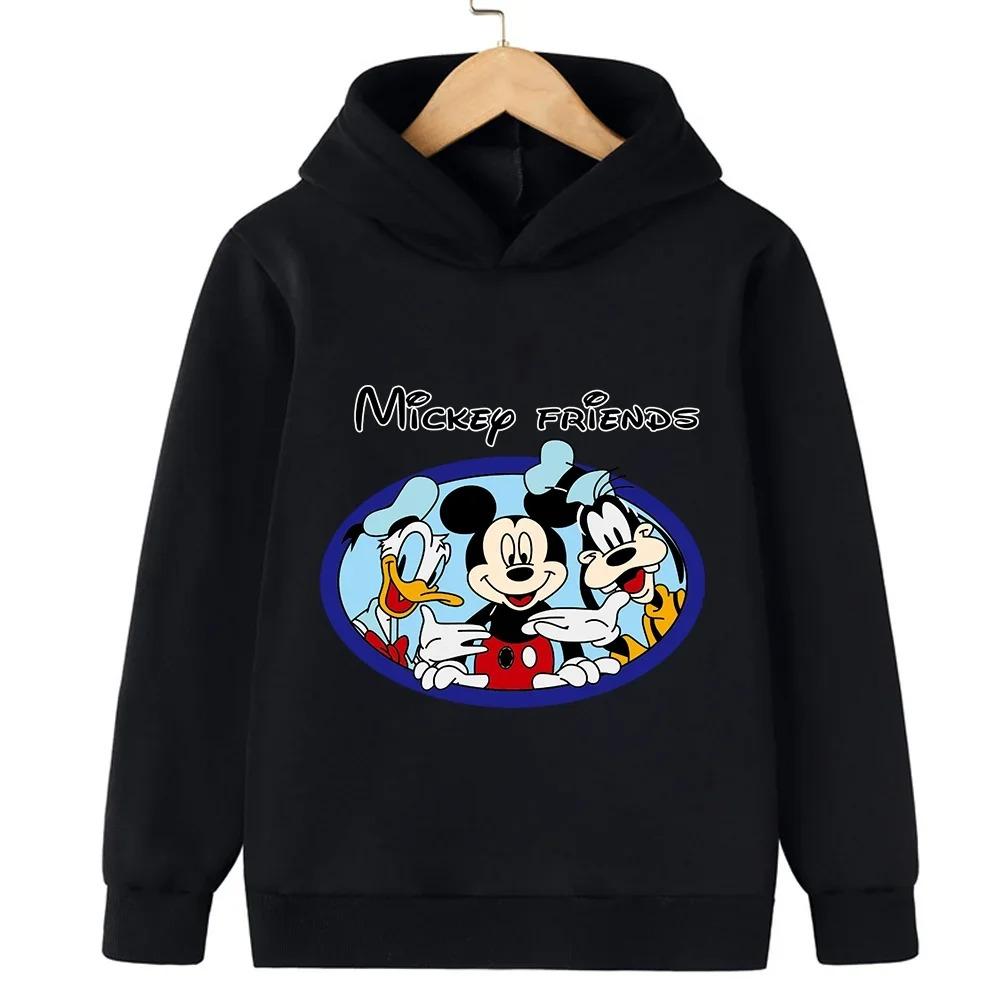 Disney Cartoon Cute Children's Hooded Sweatshirt Boys and Girls Autumn and Winter Daily Outdoor Warm and Soft Sportswear