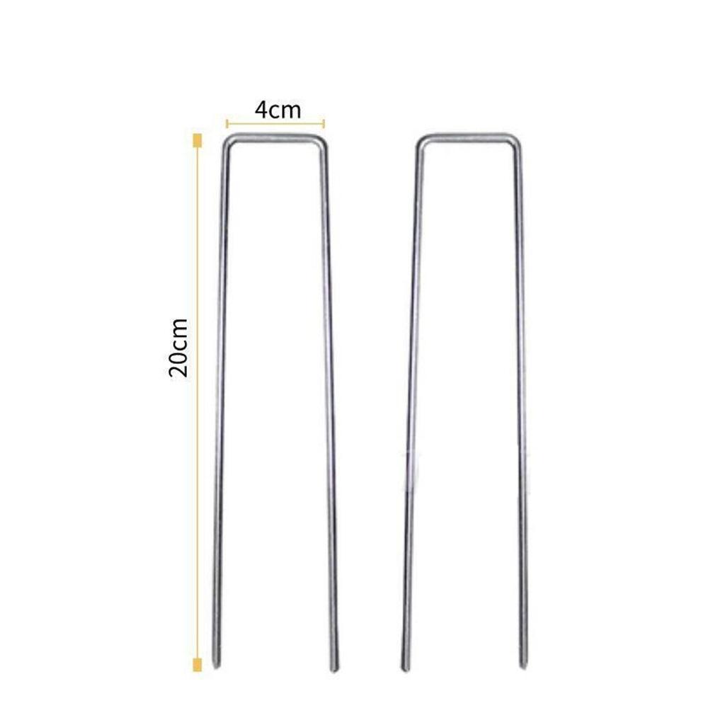 50 Garten-U-förmige Bodennägel, dick, 2,5 mm breit, 4 cm lang, 10 cm große U-förmige Bodennägel