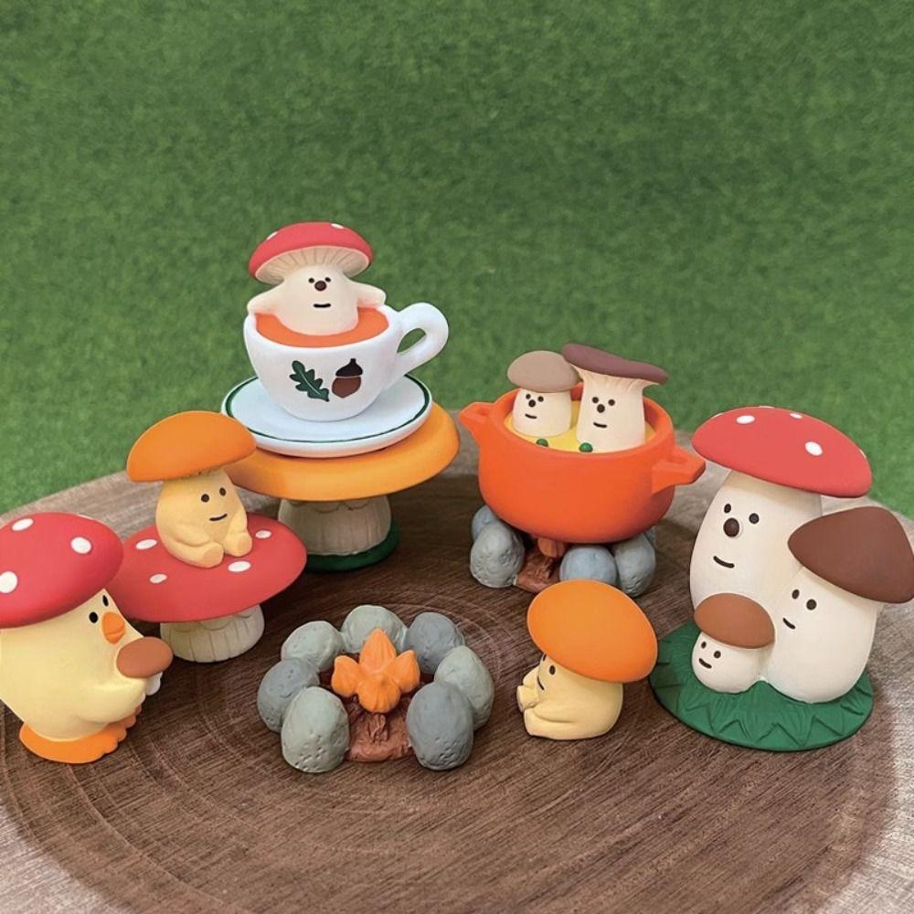 Mushroom Christmas Ornaments Miniature Resin Santa Claus Decoration  Cake Decoration