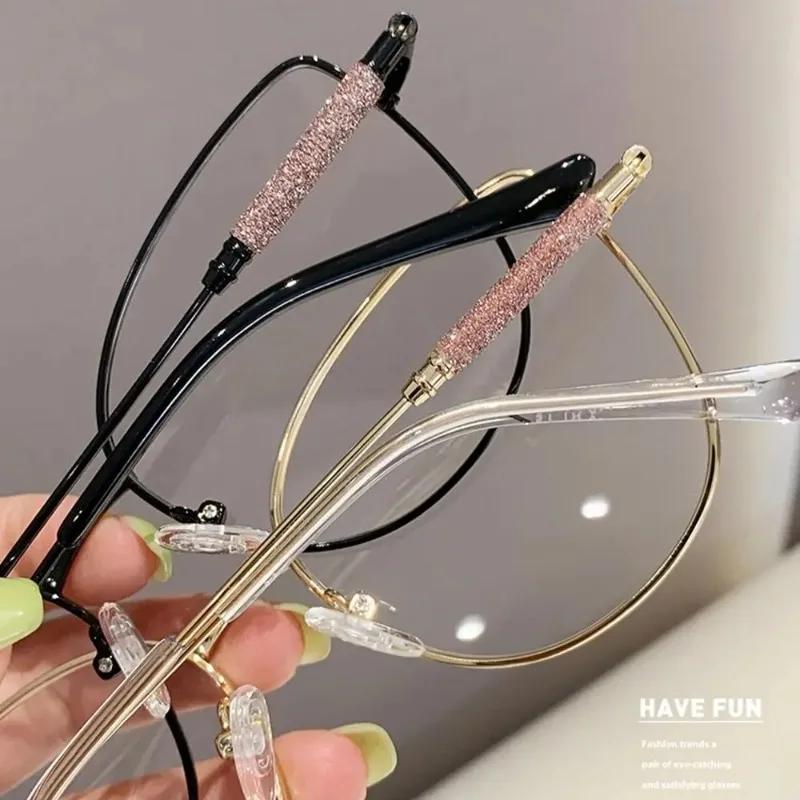Women'S Glasses Cat Eye Metal Eyeglasses Frame Optical Glasses Blue Light Blocking Transparent Computer Glasses