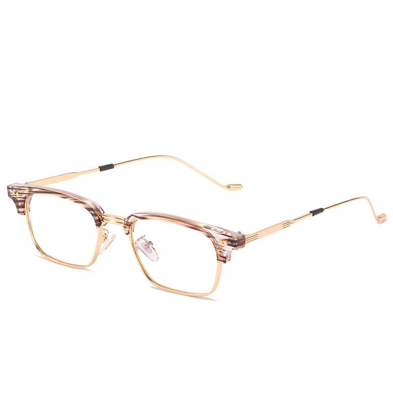 Retro Square Glasses Frame Female Punk Myopia Frame Male Personality Concave Shape Flat Mirror new product