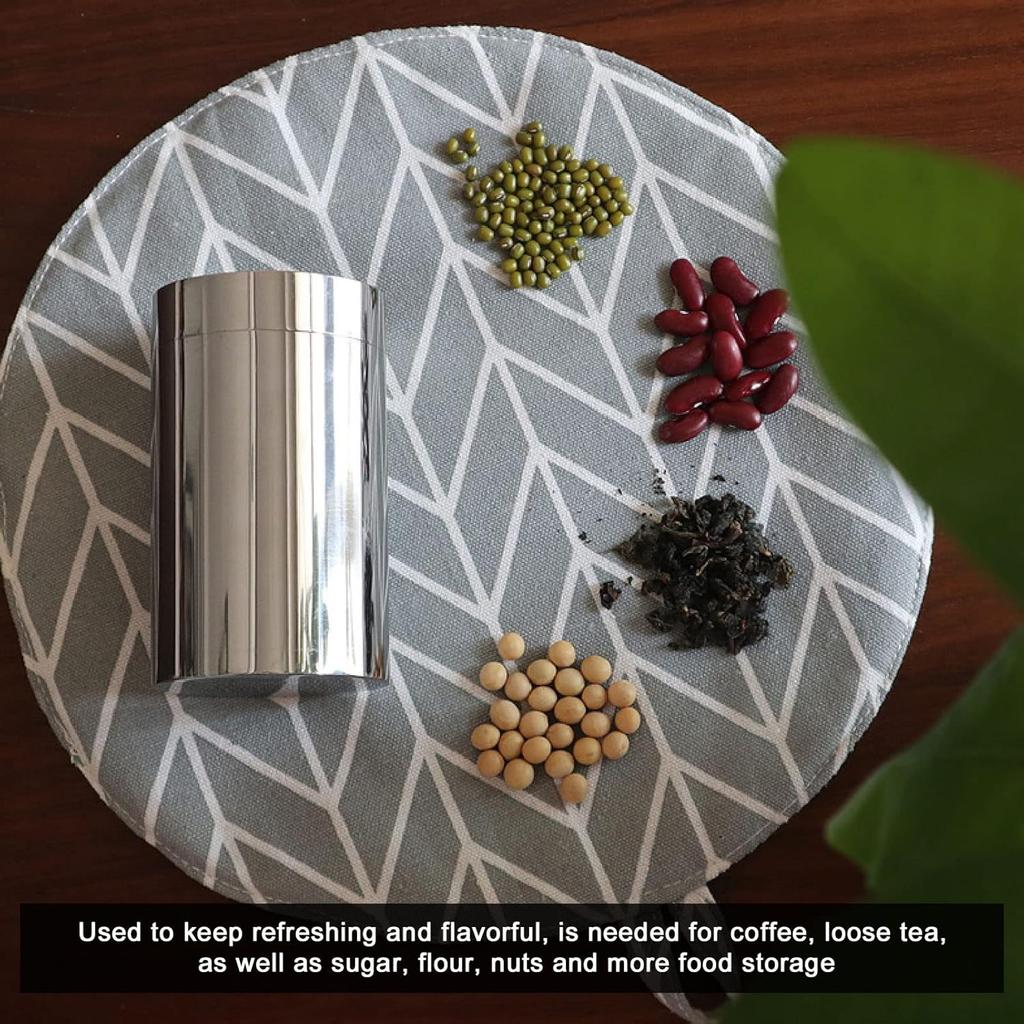 Kleine Blechdose, 304 Edelstahl 14oz Behälter für Kaffee Tee Süßigkeiten, Teedosen für losen Tee Aufbewahrung mit luftdichten Deckeln zur Aufbewahrung von losem Tee