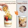 Leak-Proof Yogurt Parfait Cups Dry Wet Separation Salad Jar Glass Sealed Jar  Gym Snack