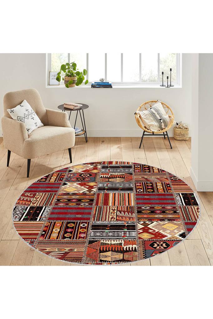 Rovigo Home Washable Round Printed Carpet RHM7107