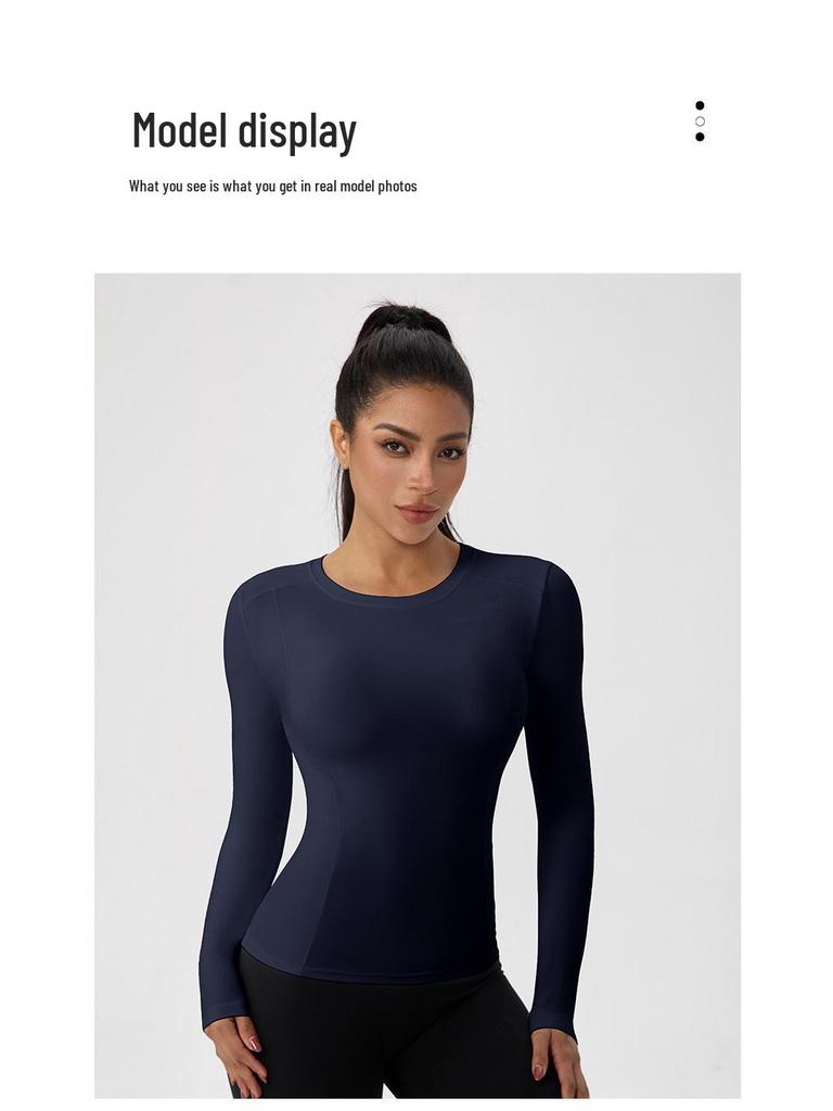 European & American Autumn/Winter Long Sleeve Yoga Top - High Elastic, Quick-Dry, Bare Feel, Round Neck Fitness T-Shirt