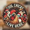 Vintage Iron Rooster Sign Farmhouse Wall Decor Outdoor Hanging Metal Art