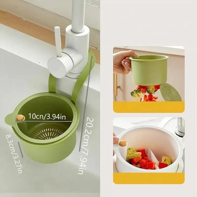 Hot Creative Sink Hanging Strainer Basket Openable Bottom Cover Quickly Drain Kitchen Garbage Filter Multifunctional Detachable