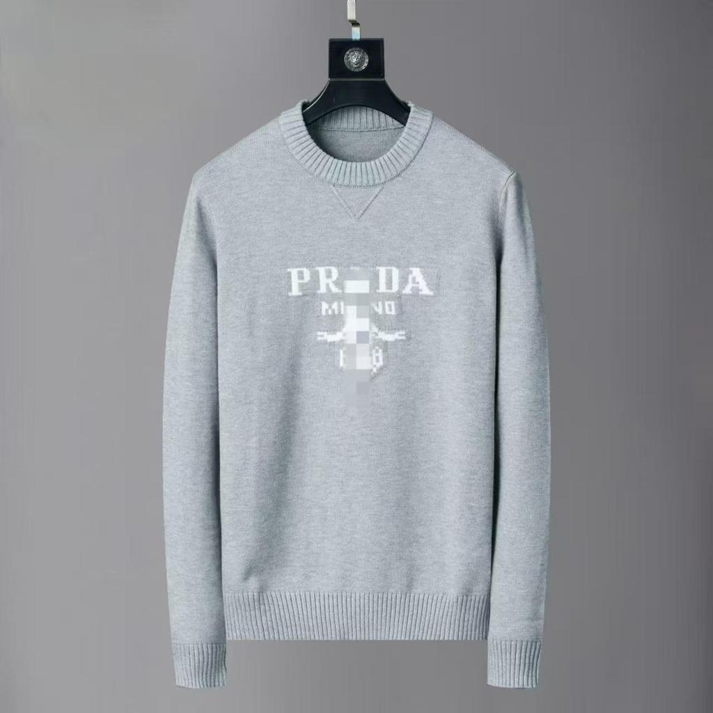 Unisex sweter Prada z rzepami i pełnym nadrukiem: Kurtka z długim rękawem i okrągłym dekoltem