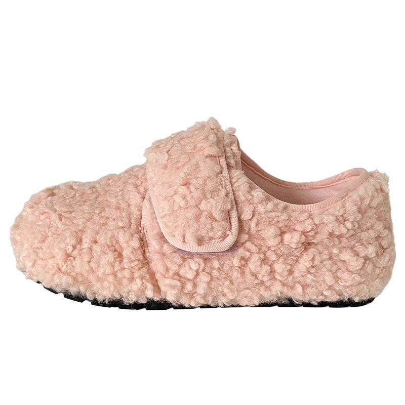 

B3520 Velcro Mao Mao Doudou обувь женская нишевая плюшевая обувь для доски зимняя теплая низкая 2024 новая хлопковая обувь 35 розовый