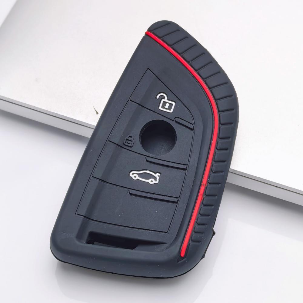 Silicone Key Fob Cover Compatible with BMW 1 2 3 4 5 6 7 Series X1 X2 X3 X4 X5 X6 X7 M5 M6 GT3 GT5 Smart Remote Key This Soft Protective Case Fits