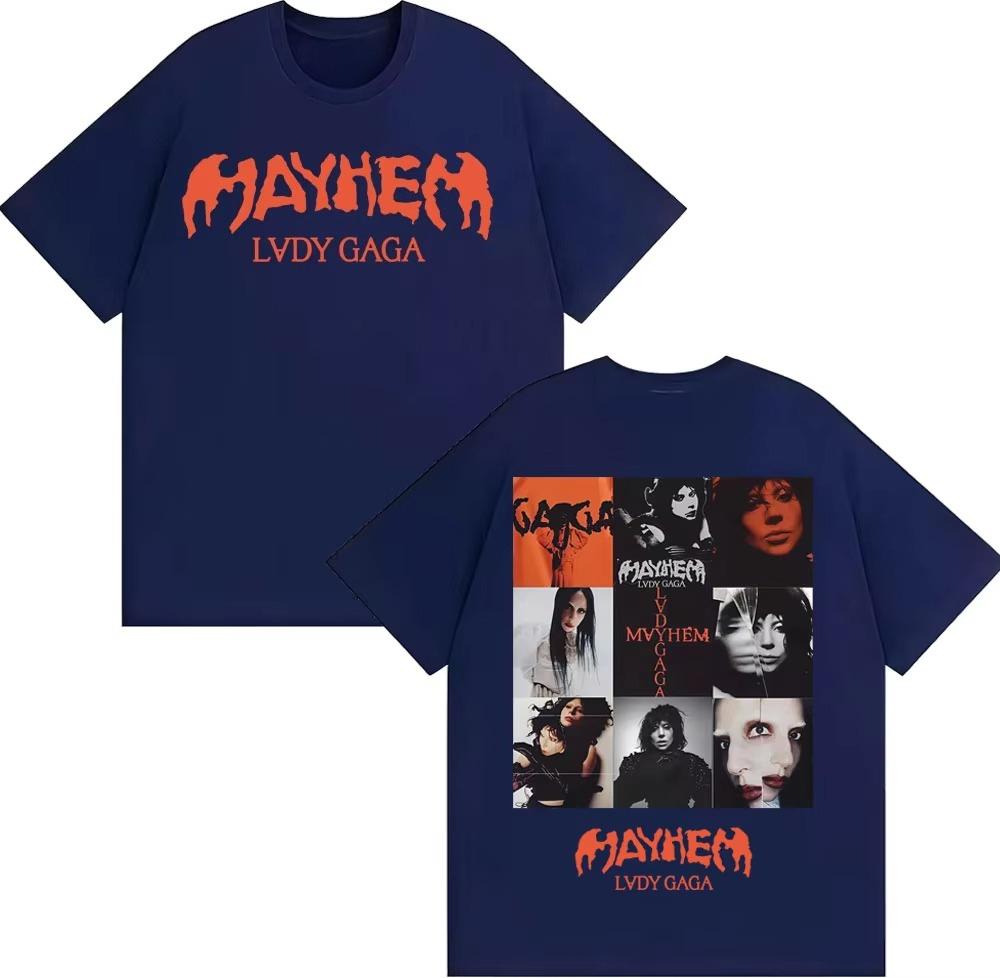 Lady Gaga Mayhems New Album Tour Tshirt Unisex 2026 Spring summer new Fashion Aesthetics Summer Print Pure Cotton Tshirt