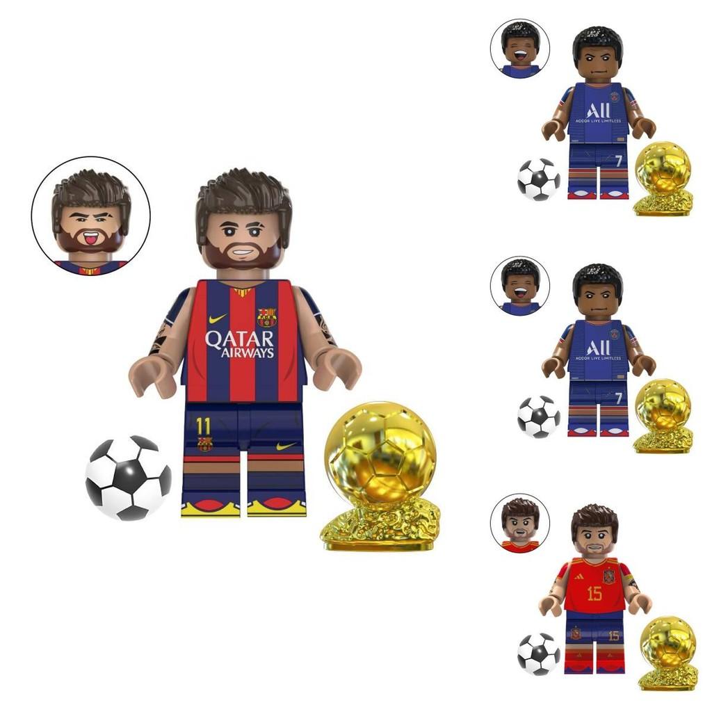 Soccer Star Series Team Building Blocks Set Small Plastic Pieces