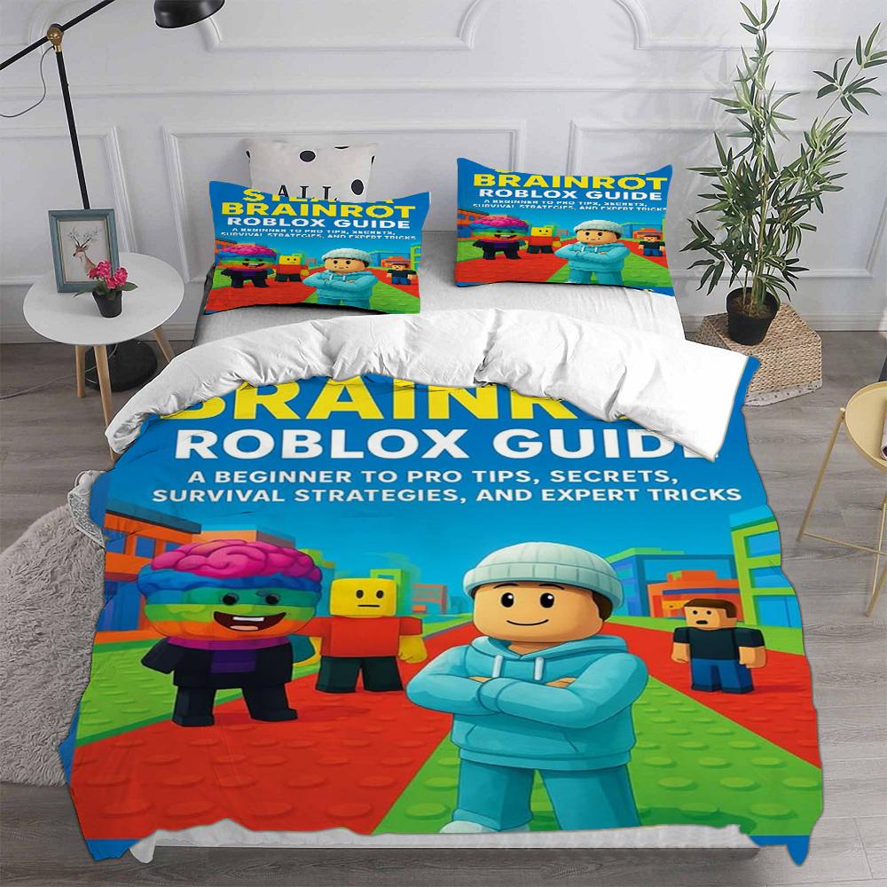Steal A Brainrot Rob Loxs Bettwäsche-Sets, Bettdecke, Steppdecke, Bettbezug, Kissenbezug, 2-3-teilige Sets, Kinder- und Erwachsenengrößen