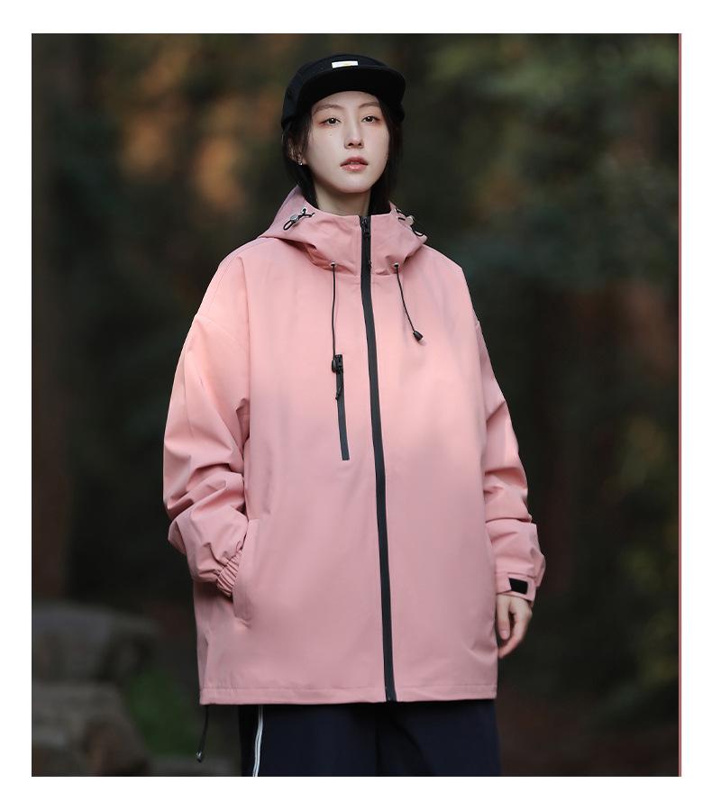 2024 Unisex Větruodolná Venkovní Skořepinová Bunda se Odnímatelnou Kapucí pro Jaro/Podzim