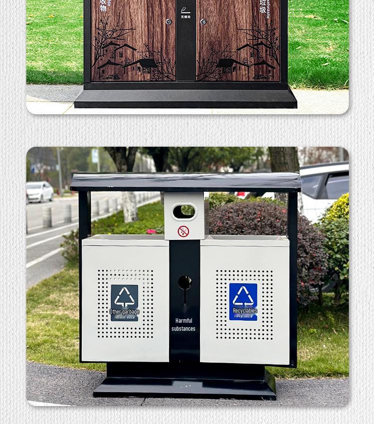 High-End Stainless Steel Outdoor Trash Can for Villas and Communities