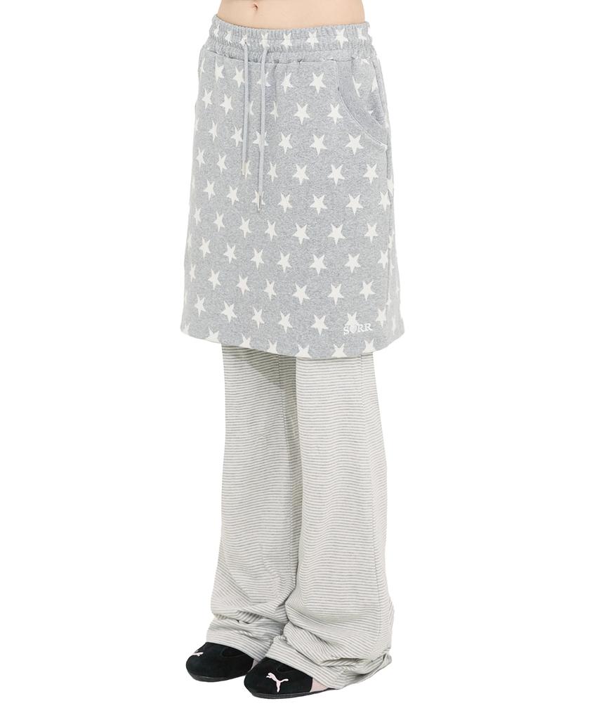 Mimdeowodeulobeu [Ssukkare X Mimde] Ssukkare Layered Skirt Pants_Gray
