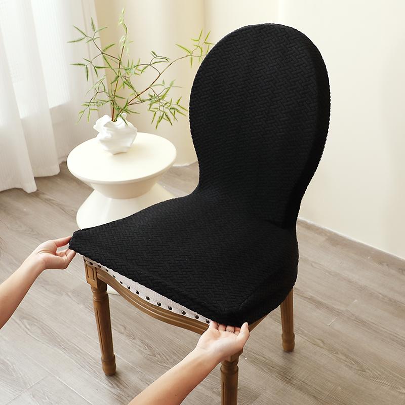 1/4Pcs Solid Color T-Shaped Grid French Circular Backrest Chair Cover Suitable For All Seasons Suitable For Family Wedding Decor