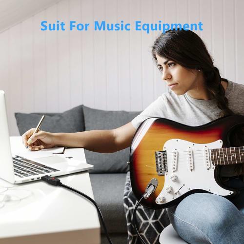 ULBRE USB Guitar Cable Guitar Cord 10FT USB Male To 1/4 Inch TS Mono Jack Connector Cord Compatible Windows and MacOS Guitar Bass To PC for Recording