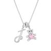 Luxurious Teddy Bear Pendant Necklace with Diamond Inlaid 26 English Letters Charm - European and American Fashion Style