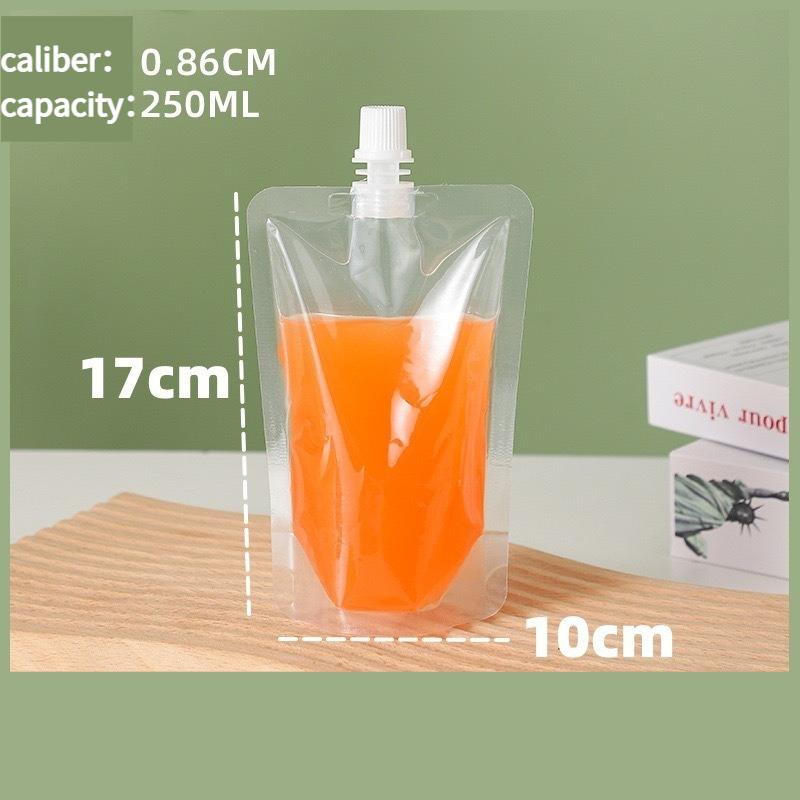 Transparent Self-supporting Suction Nozzle Bag Beverage Soybean Milk Coffee Pouch Disposable Explosion Proof and Leak Proof Sealing Packaging Bags