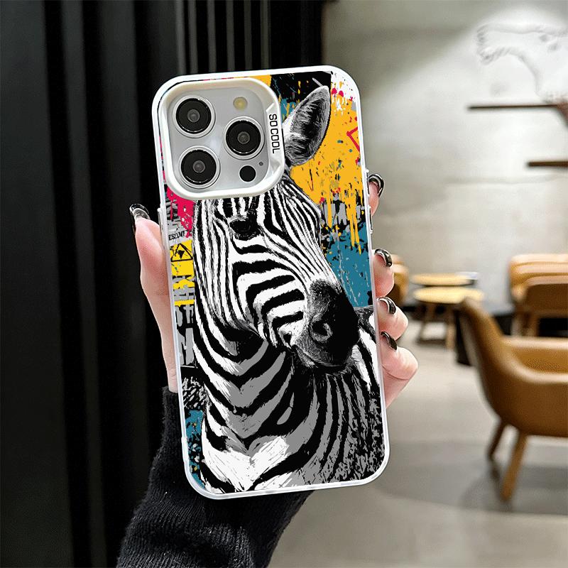 

Zebra Stripe Black White Soft Phone Case for iPhone 15 16 17 Pro Max 17Air 16E 14 Plus 13 12 Mini Shockproof Cover Back Shell iPhone 14 Plus