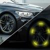 Car Wheel Hub Reflective Stickers Cars Motorcycle Stripe Tape Decorative Stickers Car Decal Auto Exterior Accessories 20-60Pcs