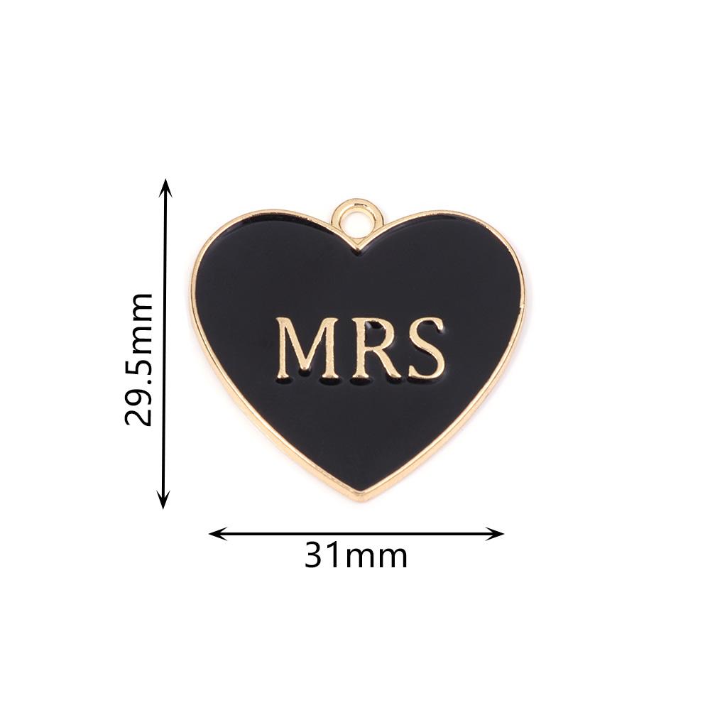5pcs Alloy Heart Enamel Charms Colorful Romantic Letter Charms Pendant For Valentine's Day DIY Jewelry Making Necklace Bracelets