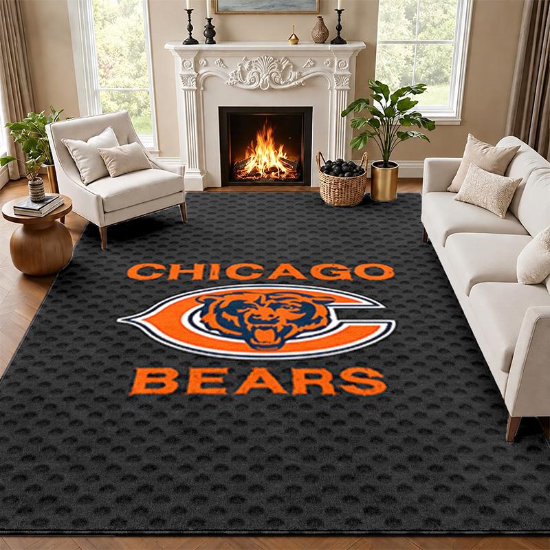 Chicago Bears Teppich Fußmatte für Wohnzimmer oder Schlafzimmer Schutzmatte unter dem Stuhl Bürodeko Weihnachtsgeschenk Geburtstagsgeschenk