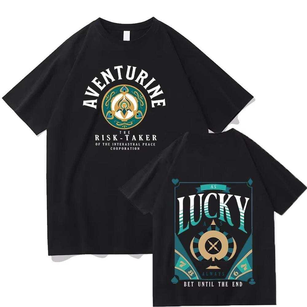 

Aventurine Themed Unisex T-Shirt Honkai Star Rail Hot Game Print Clothing Anime Gift for Star Rail Fan Tops Soft T Shirts S