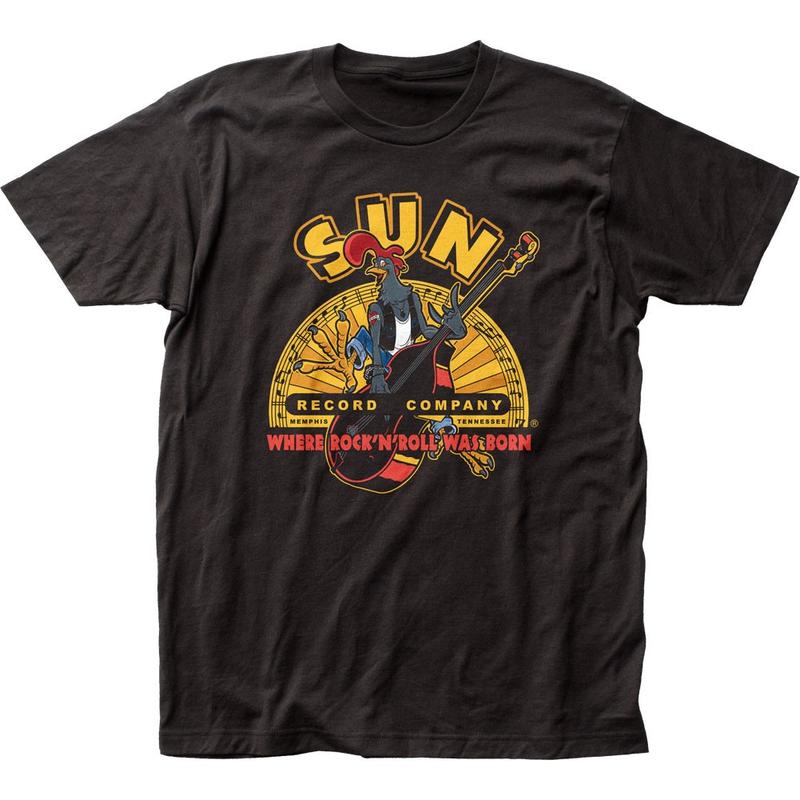 Sun Records Rooster Unisex T-shirt Music Classic Concert Rock Band Tee New Black